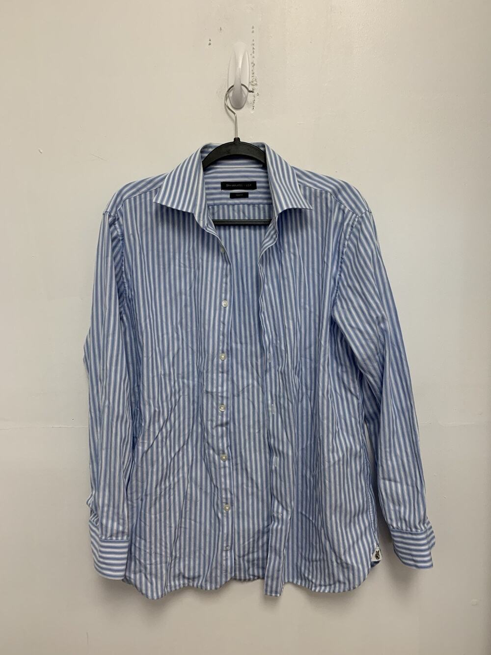 John Varvatos Striped Mens Button Up Shirt Trim Fit Size 15 1/2